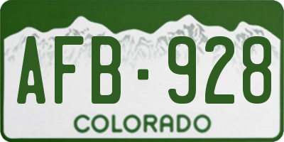 CO license plate AFB928