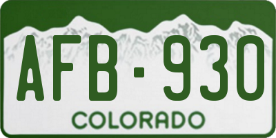 CO license plate AFB930