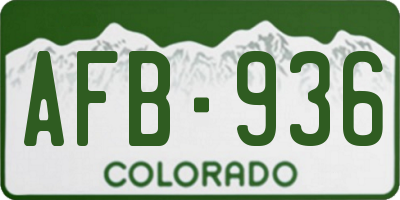 CO license plate AFB936