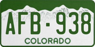 CO license plate AFB938