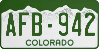 CO license plate AFB942