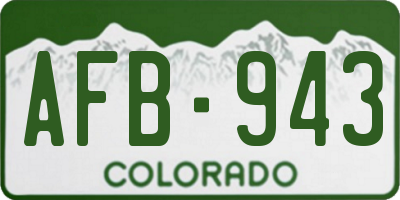 CO license plate AFB943