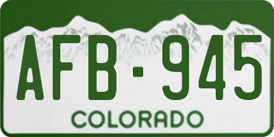 CO license plate AFB945