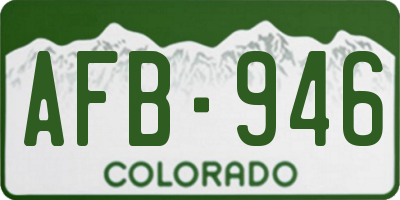 CO license plate AFB946