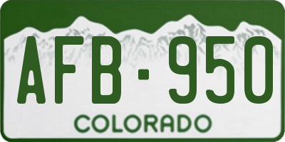CO license plate AFB950