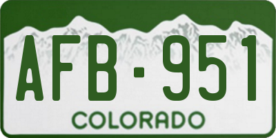 CO license plate AFB951