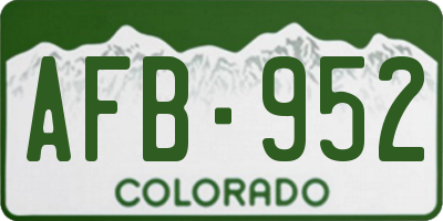 CO license plate AFB952