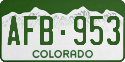 CO license plate AFB953