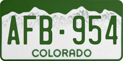 CO license plate AFB954