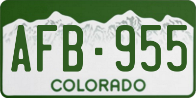 CO license plate AFB955