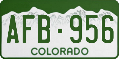 CO license plate AFB956