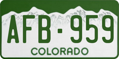 CO license plate AFB959