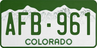 CO license plate AFB961