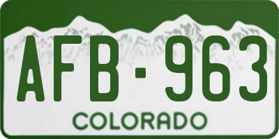 CO license plate AFB963