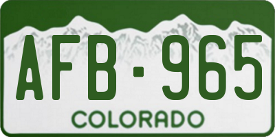 CO license plate AFB965