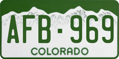 CO license plate AFB969