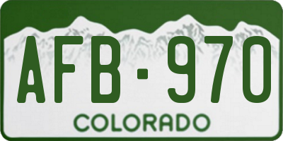CO license plate AFB970
