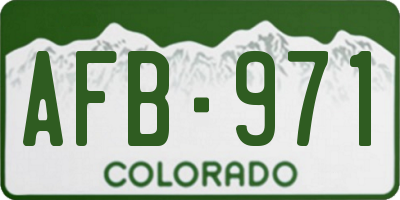 CO license plate AFB971