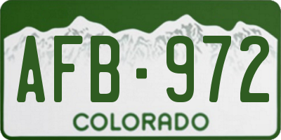 CO license plate AFB972