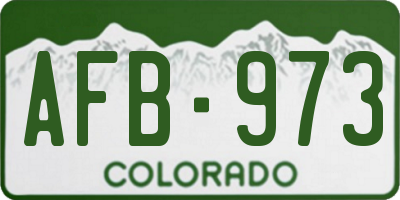 CO license plate AFB973