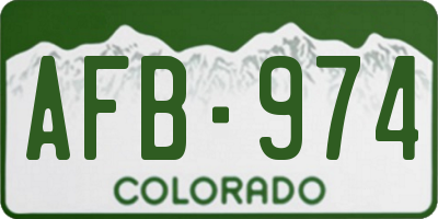 CO license plate AFB974