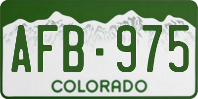 CO license plate AFB975