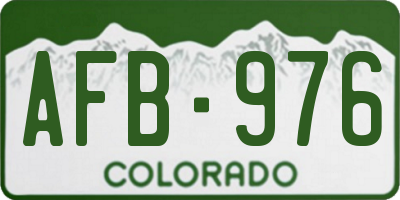 CO license plate AFB976