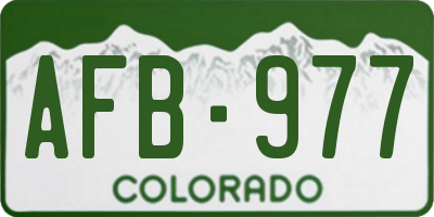 CO license plate AFB977