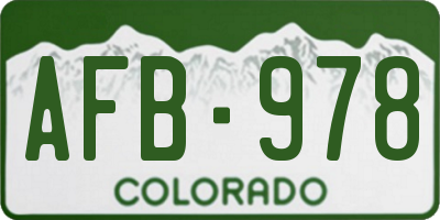 CO license plate AFB978