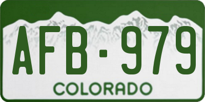 CO license plate AFB979