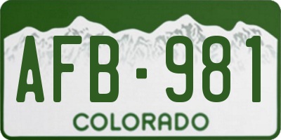 CO license plate AFB981