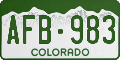 CO license plate AFB983