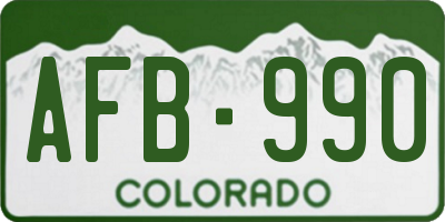 CO license plate AFB990