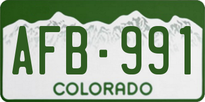 CO license plate AFB991