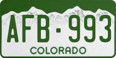 CO license plate AFB993