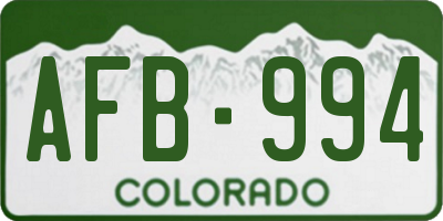 CO license plate AFB994