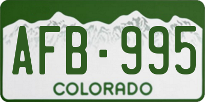 CO license plate AFB995