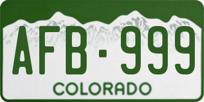 CO license plate AFB999