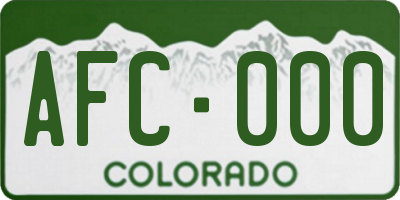 CO license plate AFC000