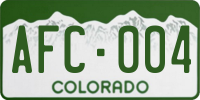 CO license plate AFC004