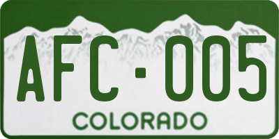 CO license plate AFC005