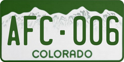 CO license plate AFC006