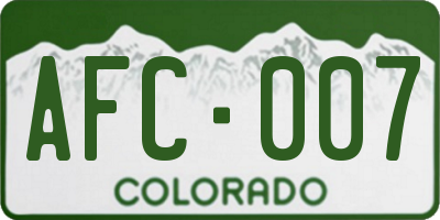 CO license plate AFC007