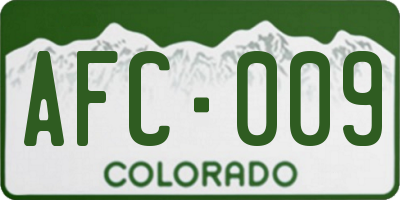 CO license plate AFC009