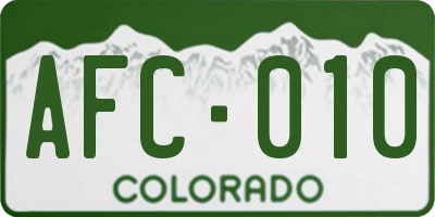 CO license plate AFC010