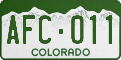 CO license plate AFC011