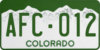 CO license plate AFC012