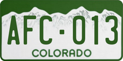 CO license plate AFC013