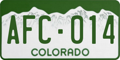 CO license plate AFC014