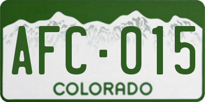 CO license plate AFC015